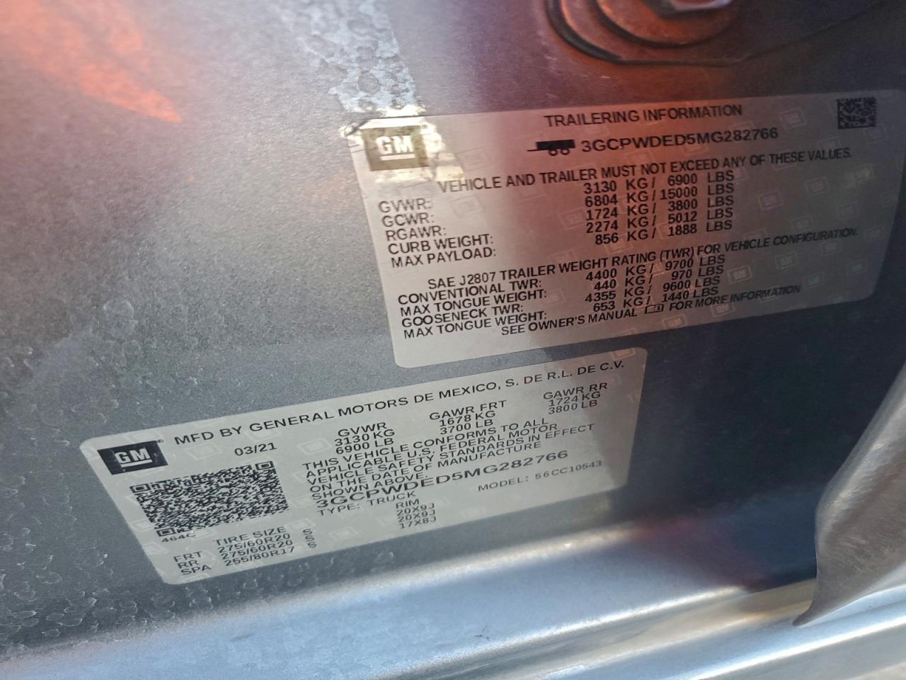 2021 Chevrolet Silverado C1500 Rst VIN: 3GCPWDED5MG282766 Lot: 96345925