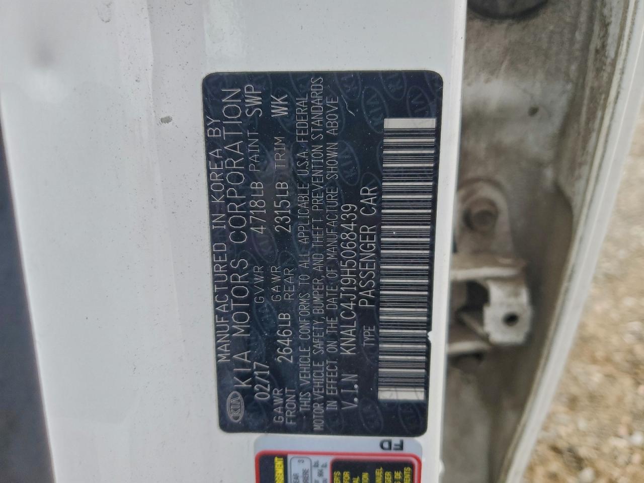 2017 Kia Cadenza Premium VIN: KNALC4J19H5068439 Lot: 96011235