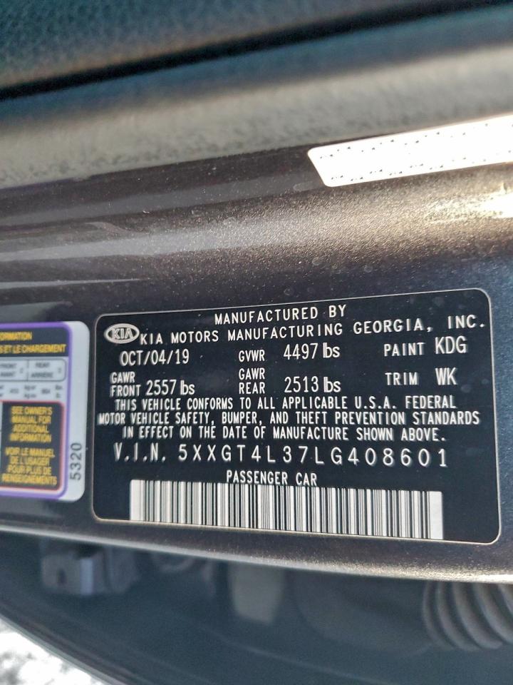 2020 Kia Optima Lx VIN: 5XXGT4L37LG408601 Lot: 95117415