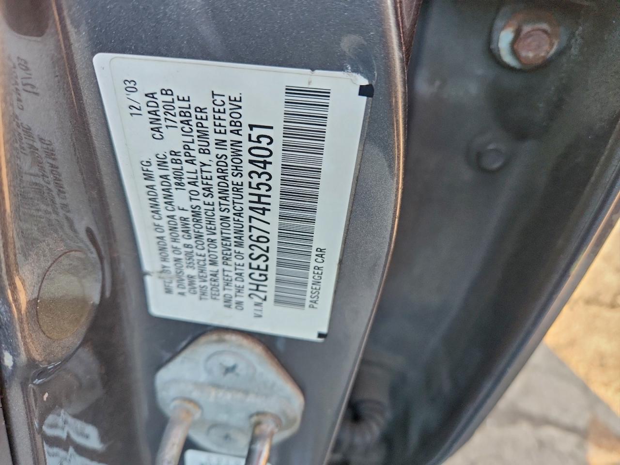 2004 Honda Civic Ex VIN: 2HGES26774H534051 Lot: 94669745