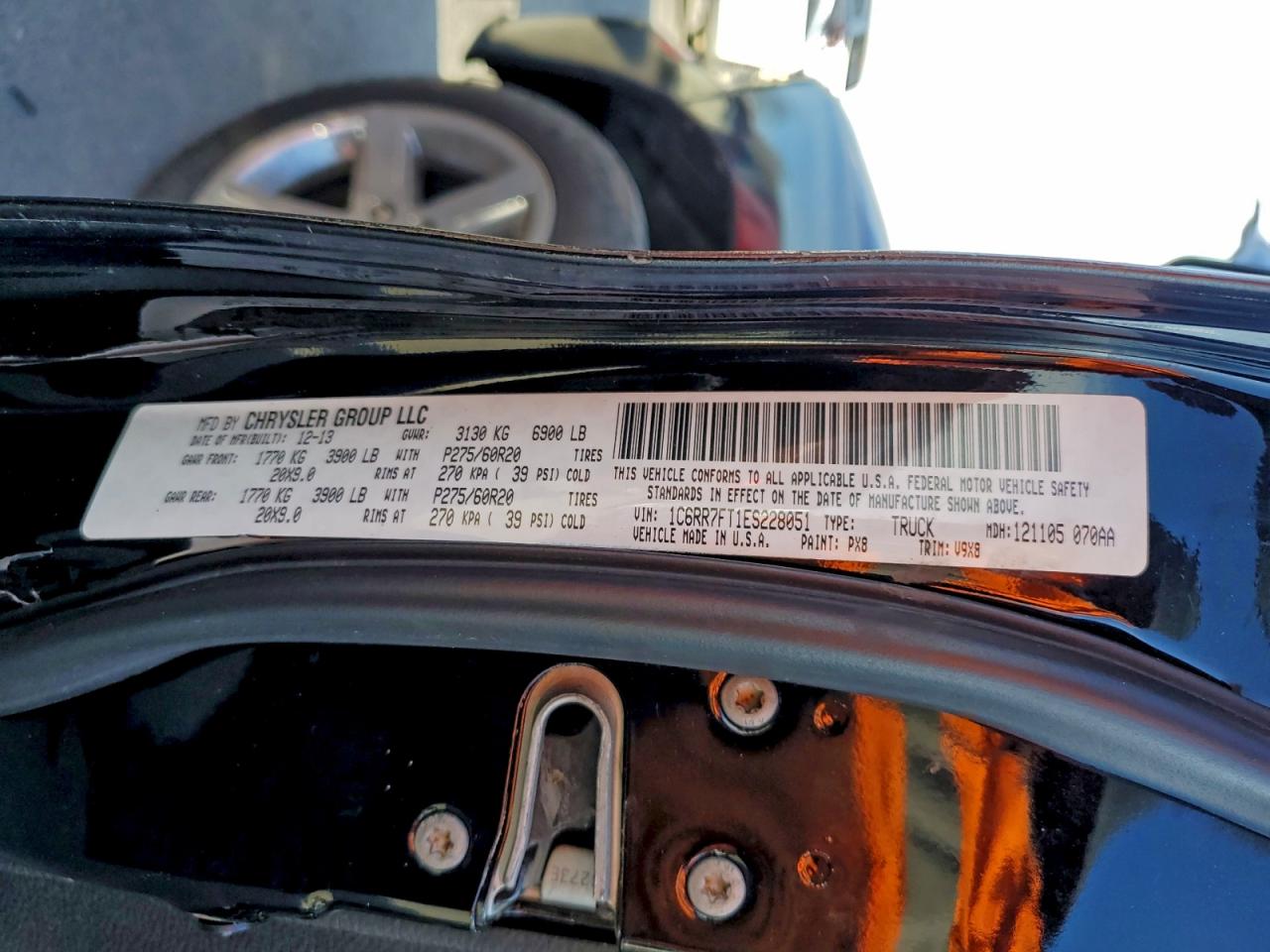 2014 Ram 1500 St VIN: 1C6RR7FT1ES228051 Lot: 96558315