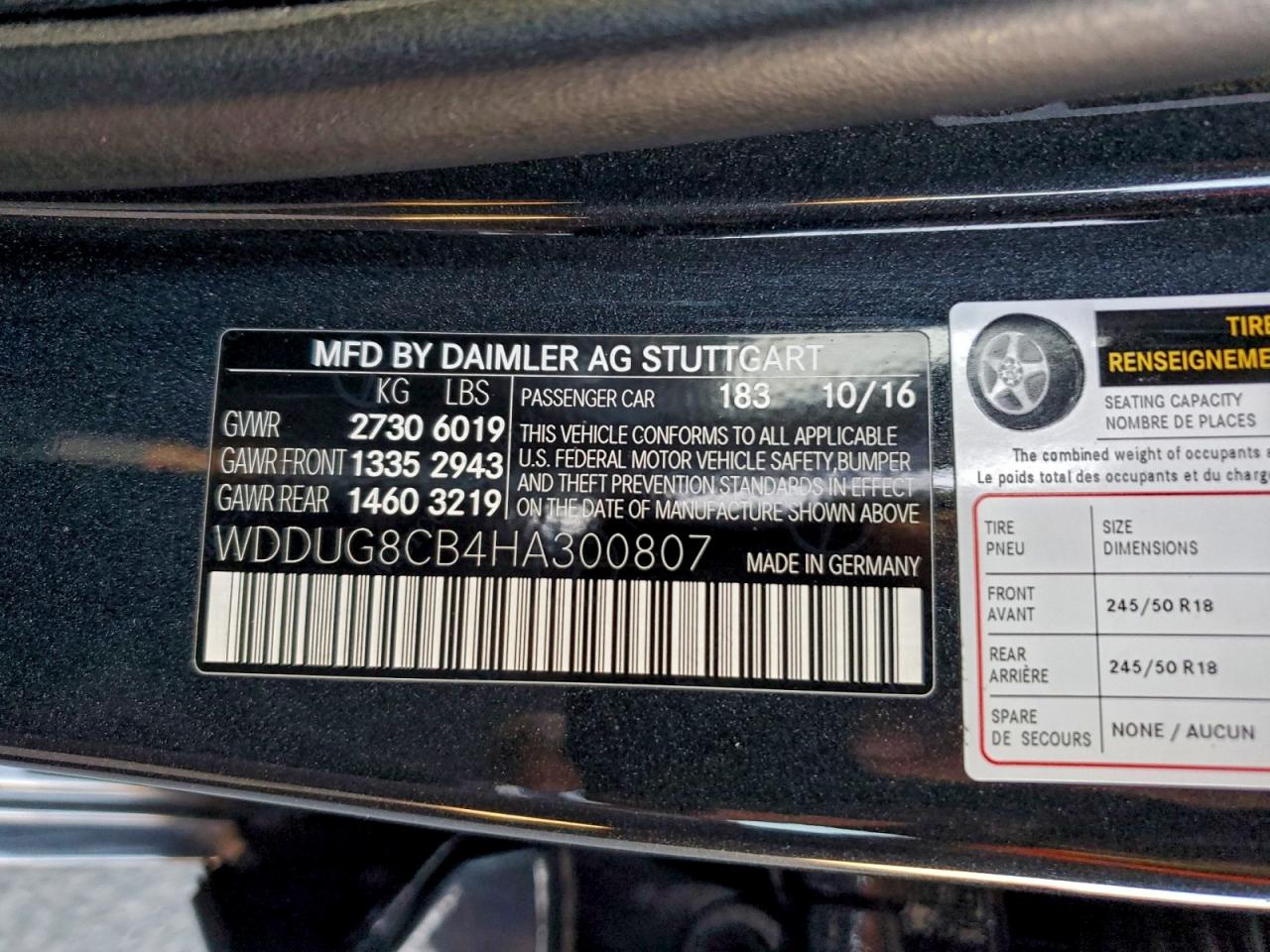 2017 Mercedes-Benz S 550 VIN: WDDUG8CB4HA300807 Lot: 95686385