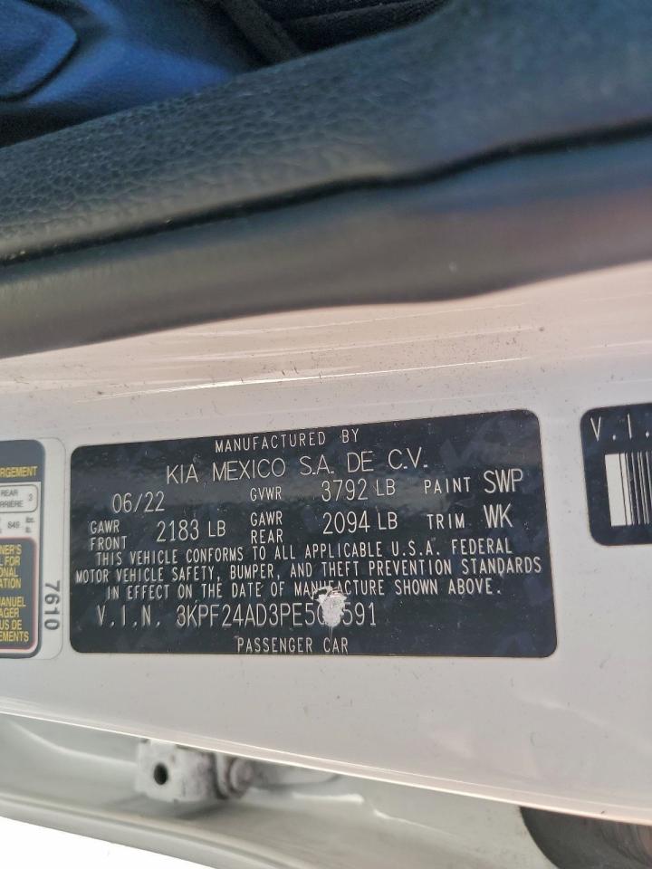 2023 Kia Forte Lx VIN: 3KPF24AD3PE508591 Lot: 96561905