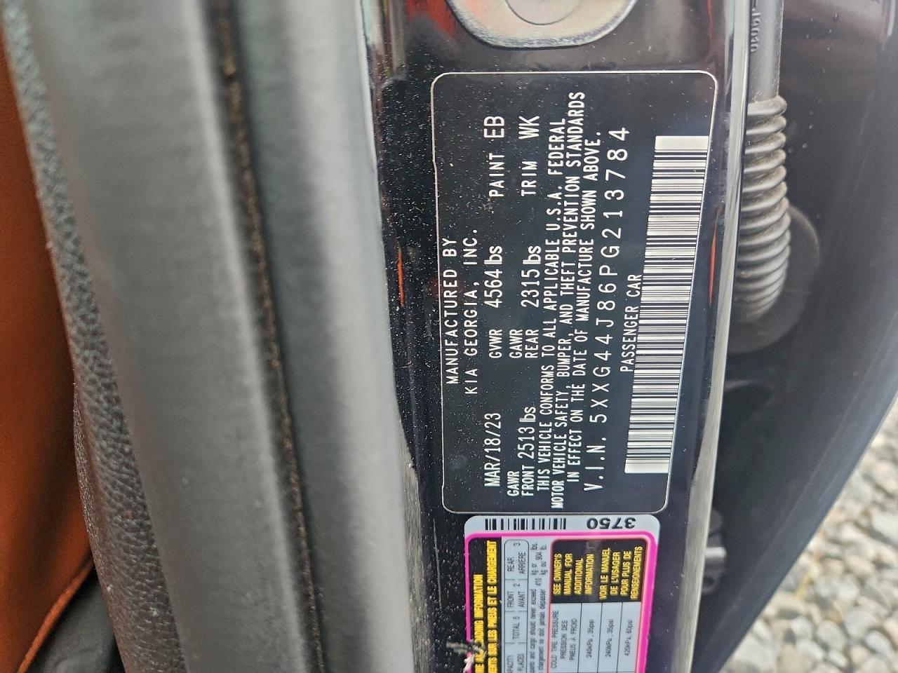 2023 Kia K5 Gt VIN: 5XXG44J86PG213784 Lot: 94099565