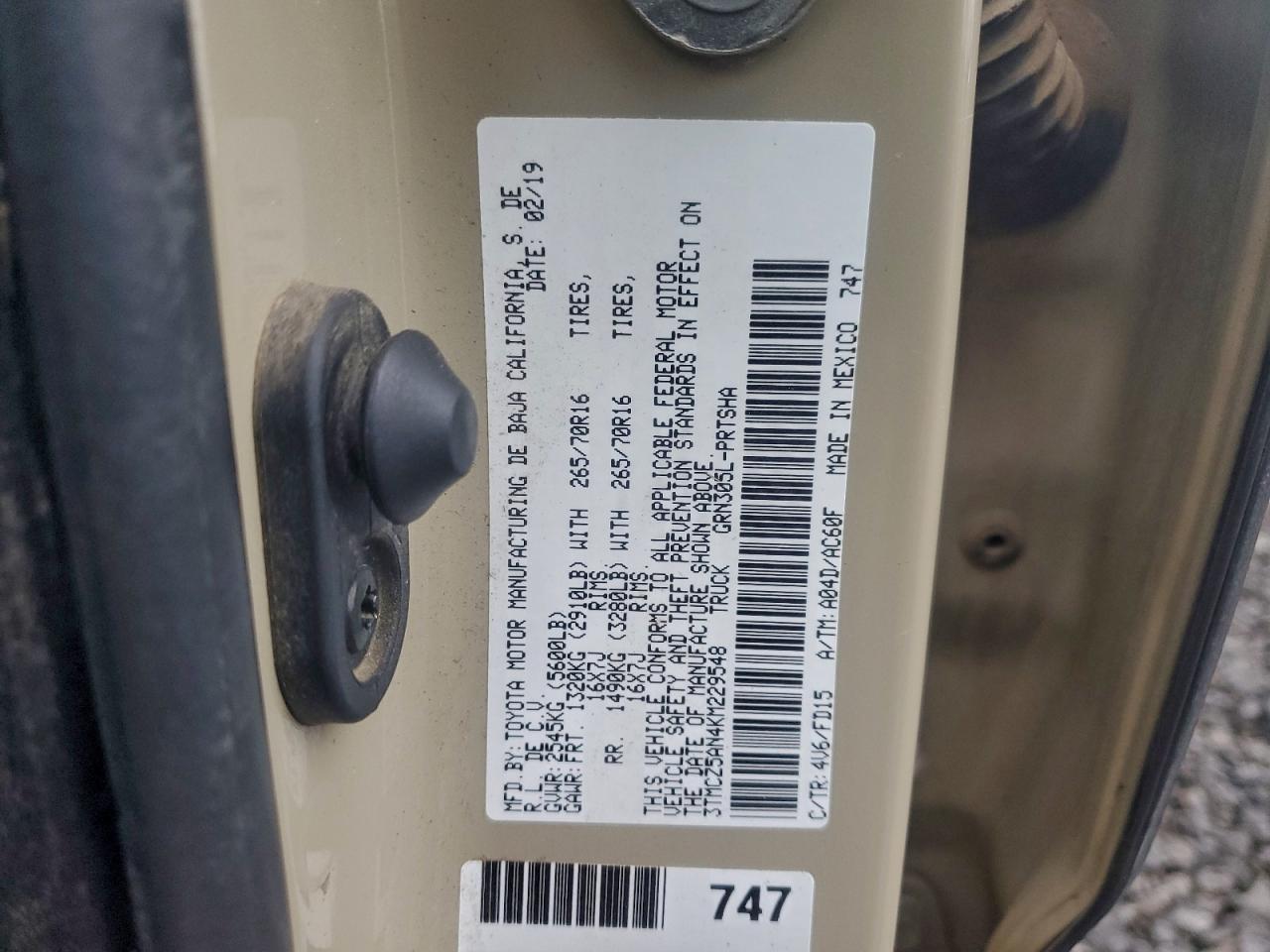 2019 Toyota Tacoma Double Cab VIN: 3TMCZ5AN4KM229548 Lot: 96920095