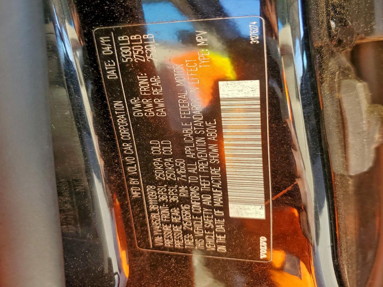 2011 Volvo Xc70 3.2 VIN: YV4952BL3B1113978 Lot: 96297205