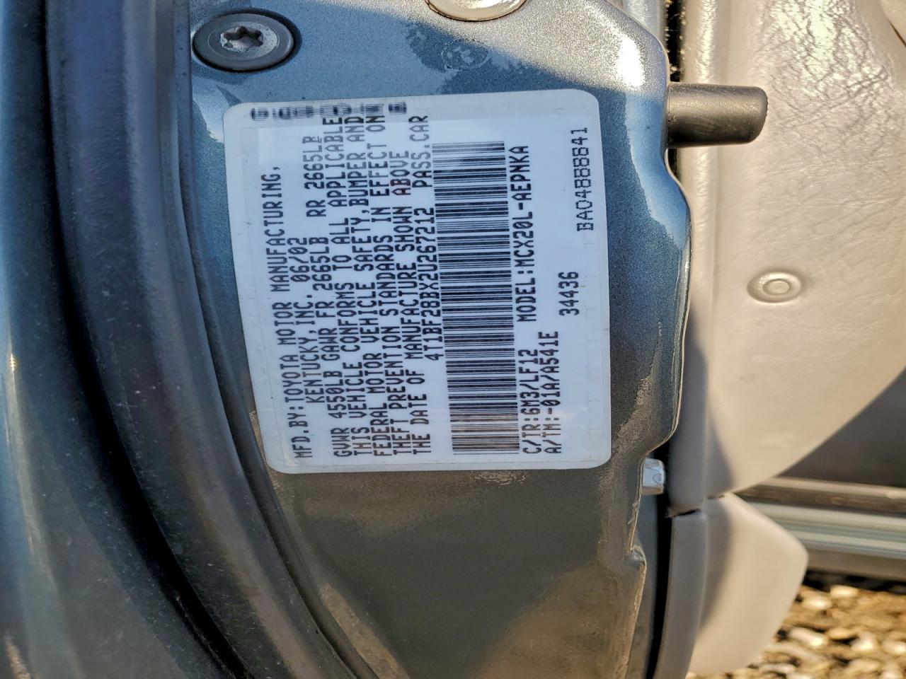 2002 Toyota Avalon Xl VIN: 4T1BF28BX2U267212 Lot: 94943875