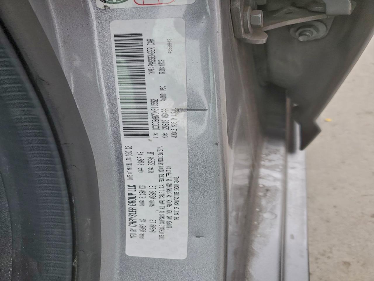 2013 Chrysler 200 Lx VIN: 1C3CCBAB7DN611592 Lot: 94690875