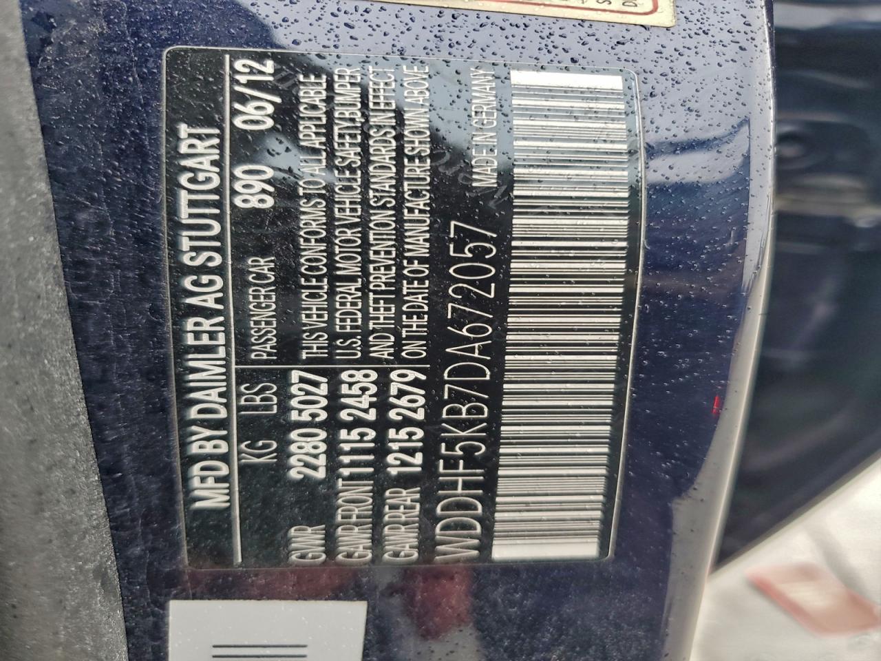 2013 Mercedes-Benz E 350 VIN: WDDHF5KB7DA672057 Lot: 94757325