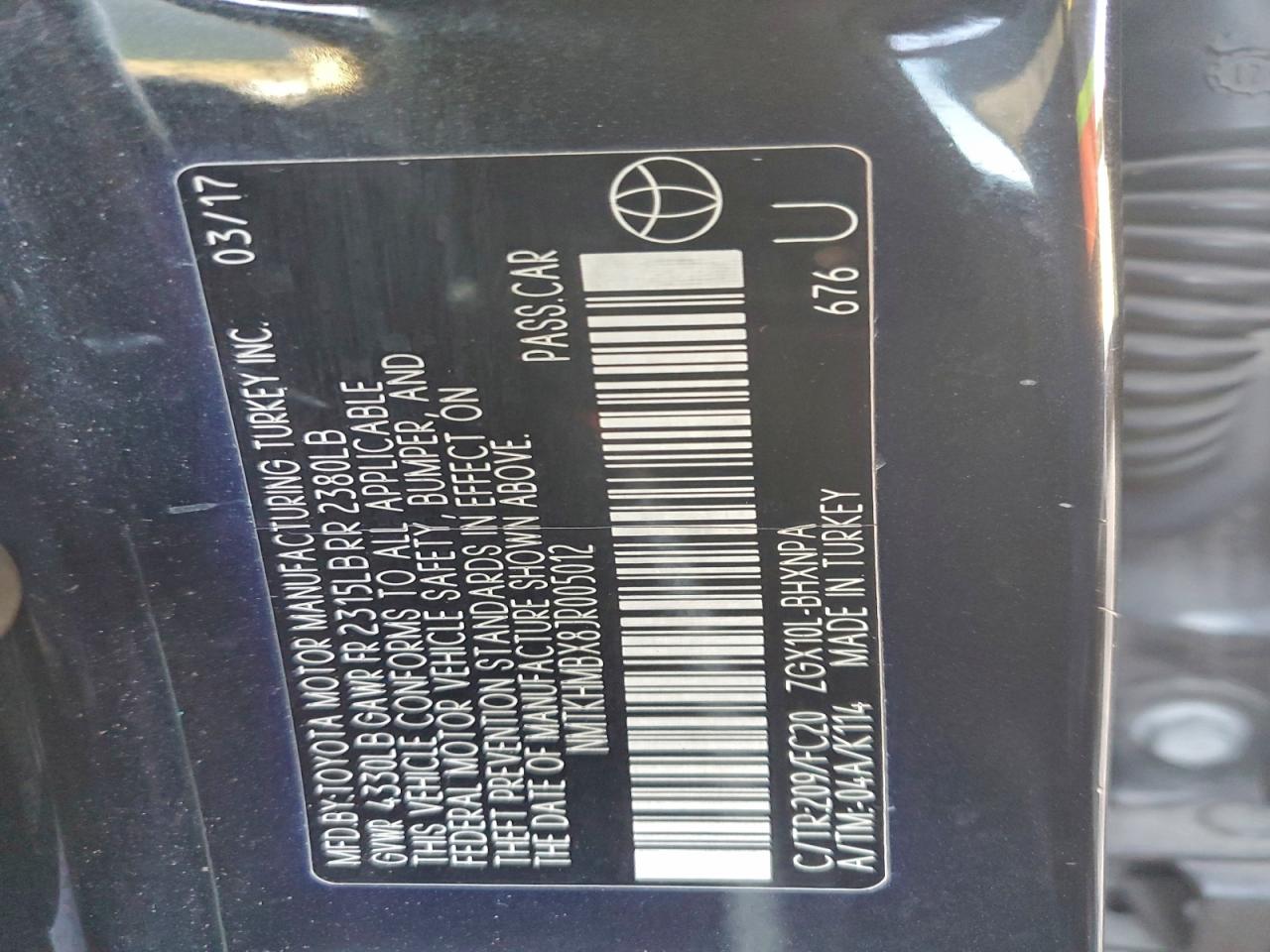 2018 Toyota C-Hr Xle VIN: NMTKHMBX8JR005012 Lot: 96953935