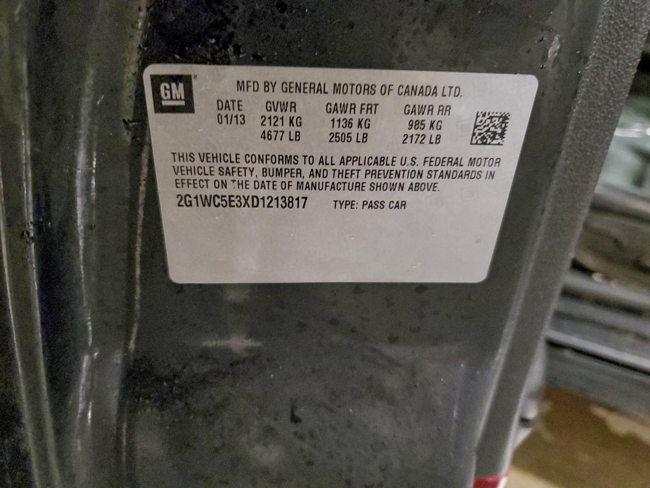 2013 Chevrolet Impala Ltz VIN: 2G1WC5E3XD1213817 Lot: 95678825