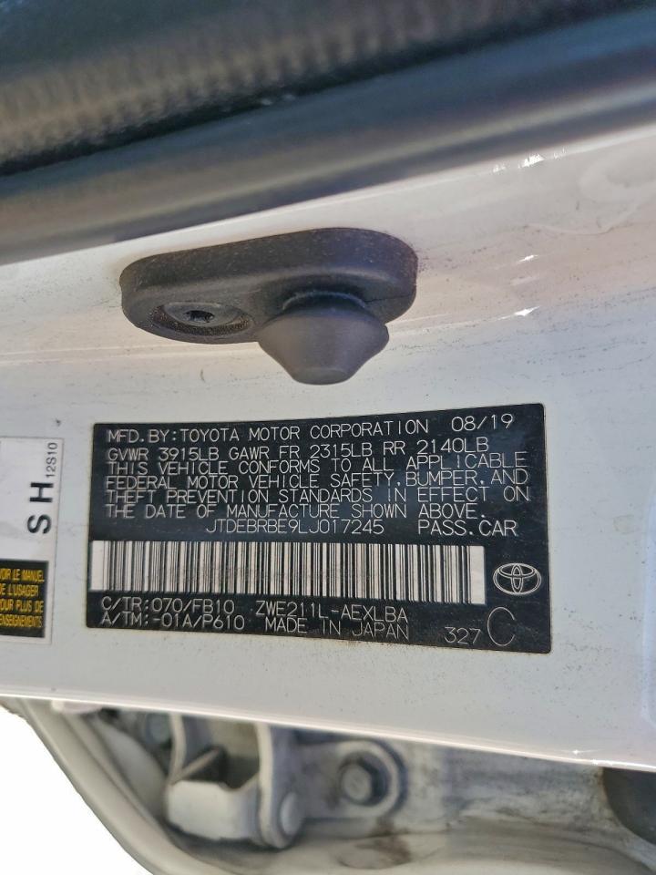 2020 Toyota Corolla Le VIN: JTDEBRBE9LJ017245 Lot: 95837375