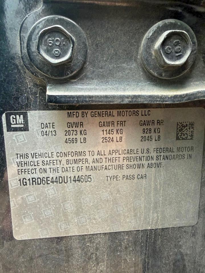 2013 Chevrolet Volt VIN: 1G1RD6E44DU144605 Lot: 97386315