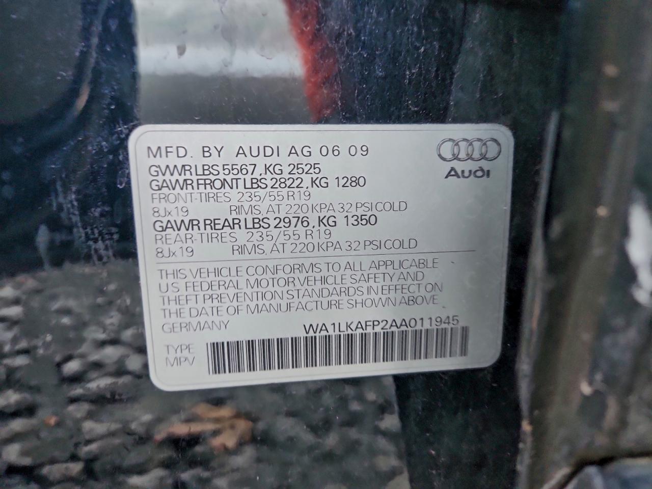 2010 Audi Q5 Premium Plus VIN: WA1LKAFP2AA011945 Lot: 94491875