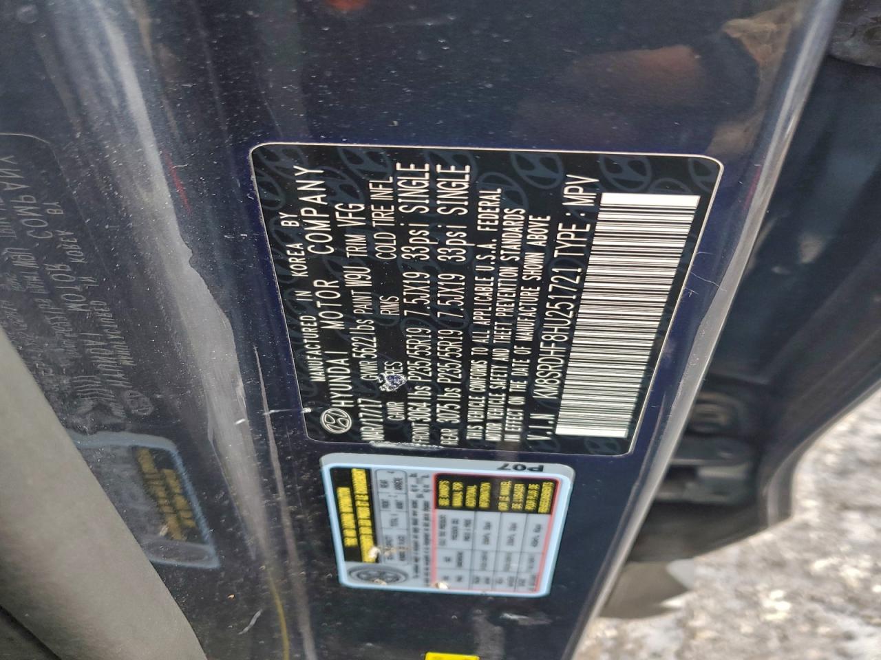 2017 Hyundai Santa Fe Se Ultimate VIN: KM8SRDHF8HU251721 Lot: 95682815