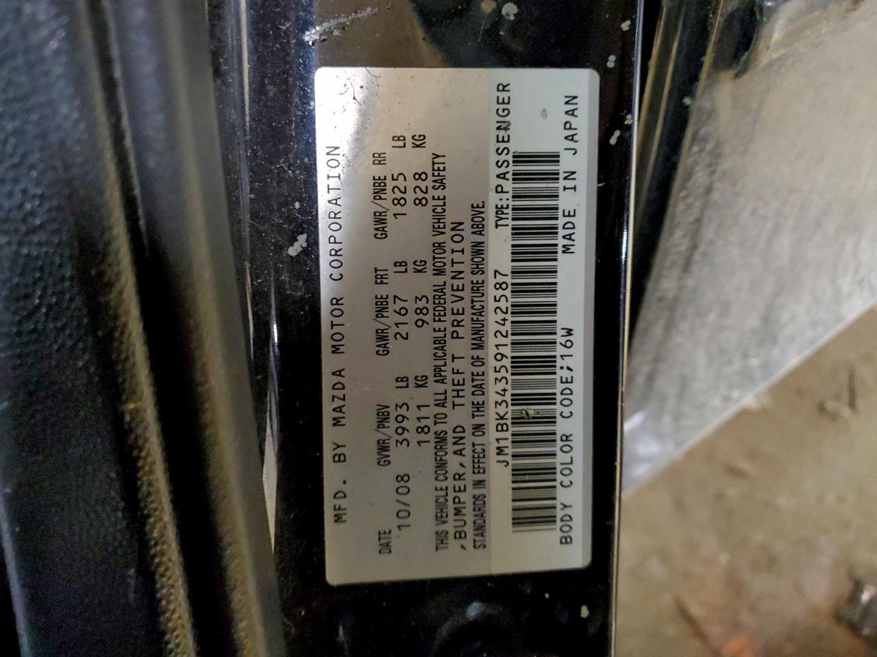 2009 Mazda 3 S VIN: JM1BK343591242587 Lot: 96328625