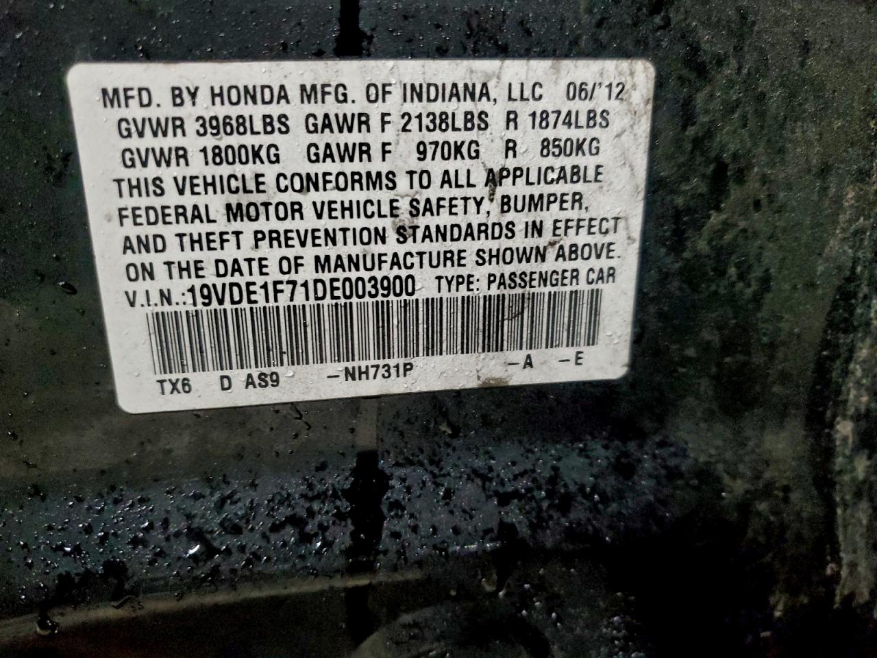 2013 Acura Ilx 20 Tech VIN: 19VDE1F71DE003900 Lot: 95520095