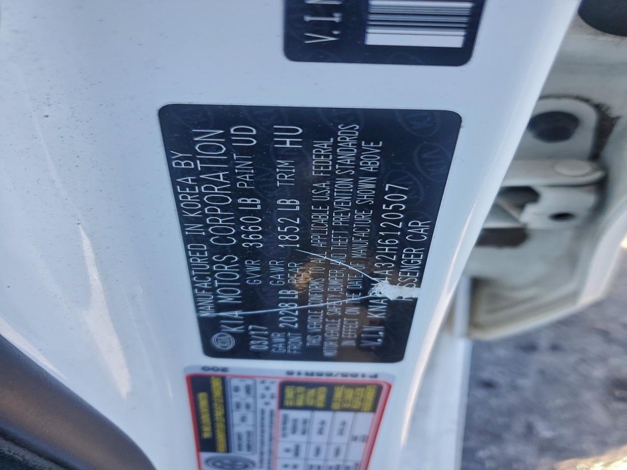 2017 Kia Rio Lx VIN: KNADM4A32H6120507 Lot: 96340425