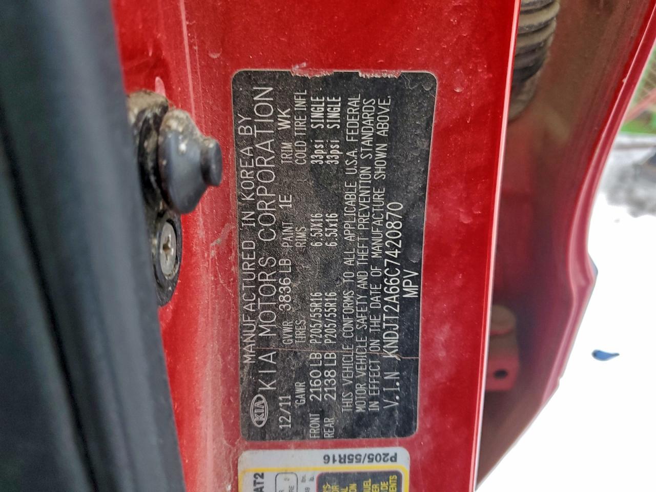 2012 Kia Soul + VIN: KNDJT2A66C7420870 Lot: 97025865