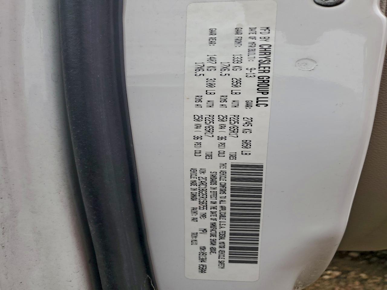 2014 Chrysler Town & Country Touring VIN: 2C4RC1BG2ER158755 Lot: 95462005