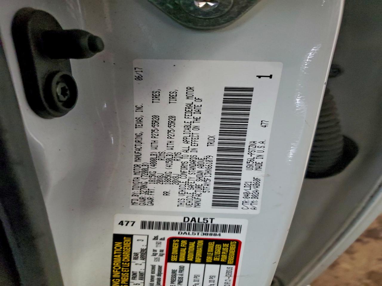 2017 Toyota Tundra Crewmax 1794 VIN: 5TFAY5F13HX661079 Lot: 94947415