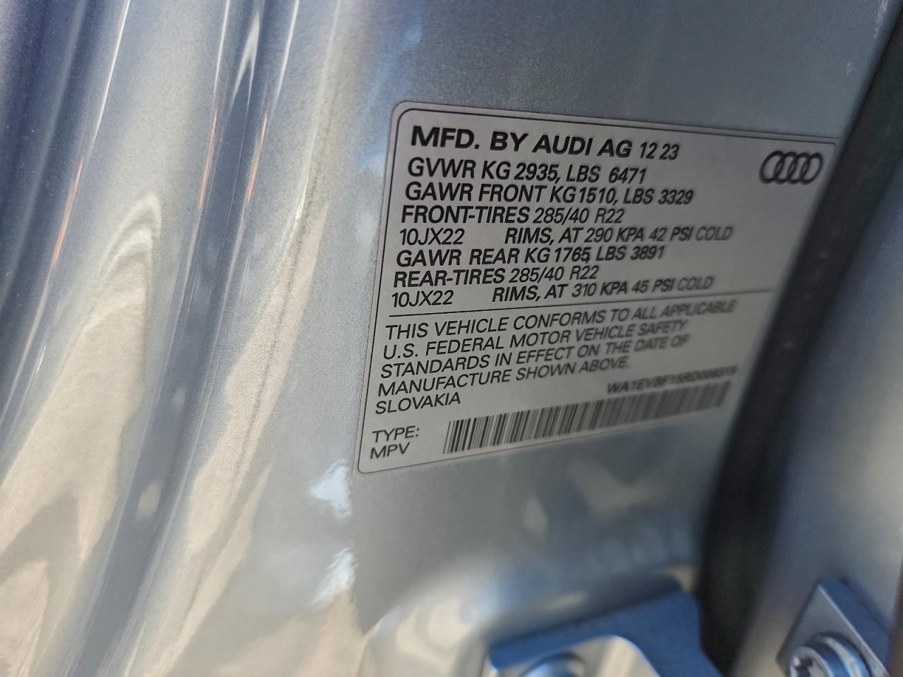 2024 Audi Q8 Premium Plus S-Line VIN: WA1EVBF15RD006315 Lot: 94999675