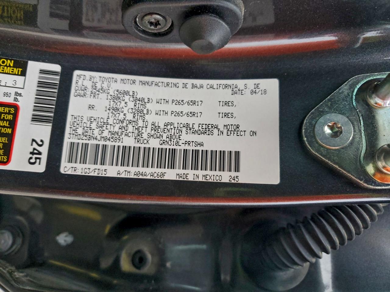 2018 Toyota Tacoma Double Cab VIN: 3TMDZ5BN4JM045891 Lot: 95962135