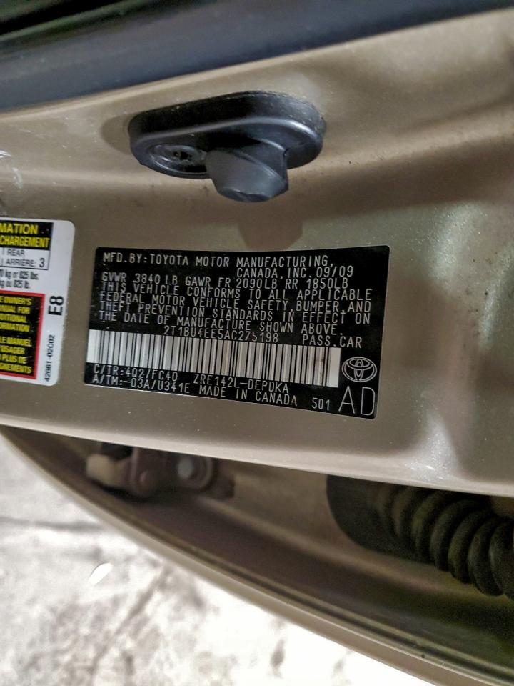 2010 Toyota Corolla Base VIN: 2T1BU4EE5AC275198 Lot: 94953225