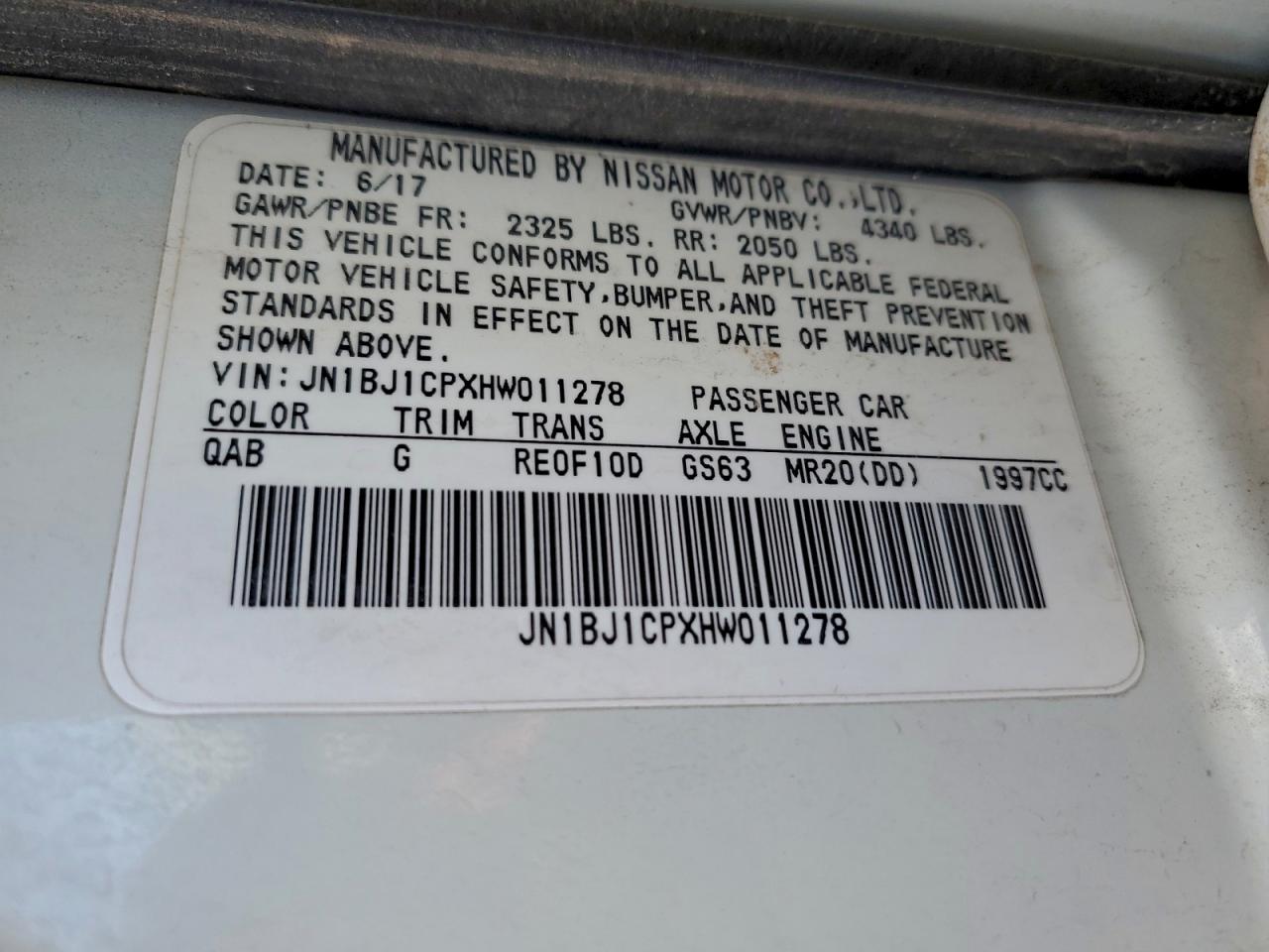 2017 Nissan Rogue Sport S VIN: JN1BJ1CPXHW011278 Lot: 94825245