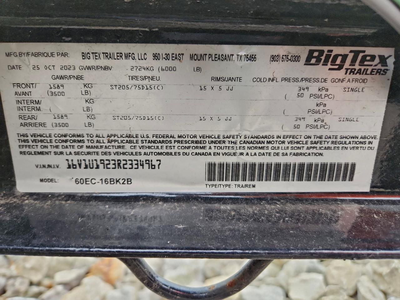 2024 Big Tex Landscape VIN: 16V1U1923R2334967 Lot: 95204435