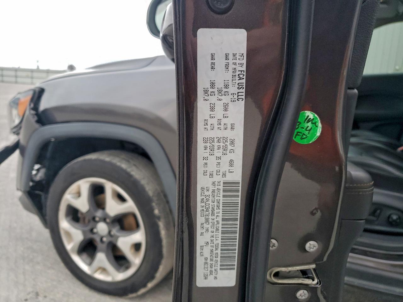 2019 Jeep Compass Limited VIN: 3C4NJDCB4KT818067 Lot: 95246645