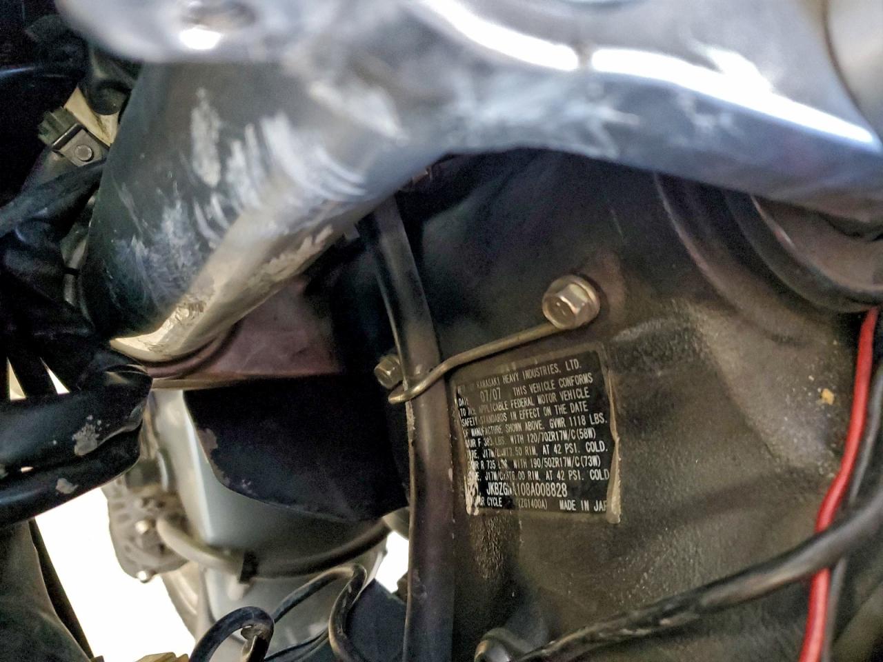 2008 Kawasaki Zg1400 A VIN: JKBZGNA108A008828 Lot: 92679075