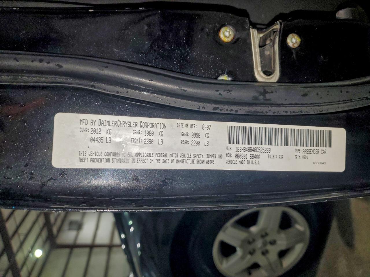2008 Dodge Caliber Sxt VIN: 1B3HB48B48D525269 Lot: 94230165