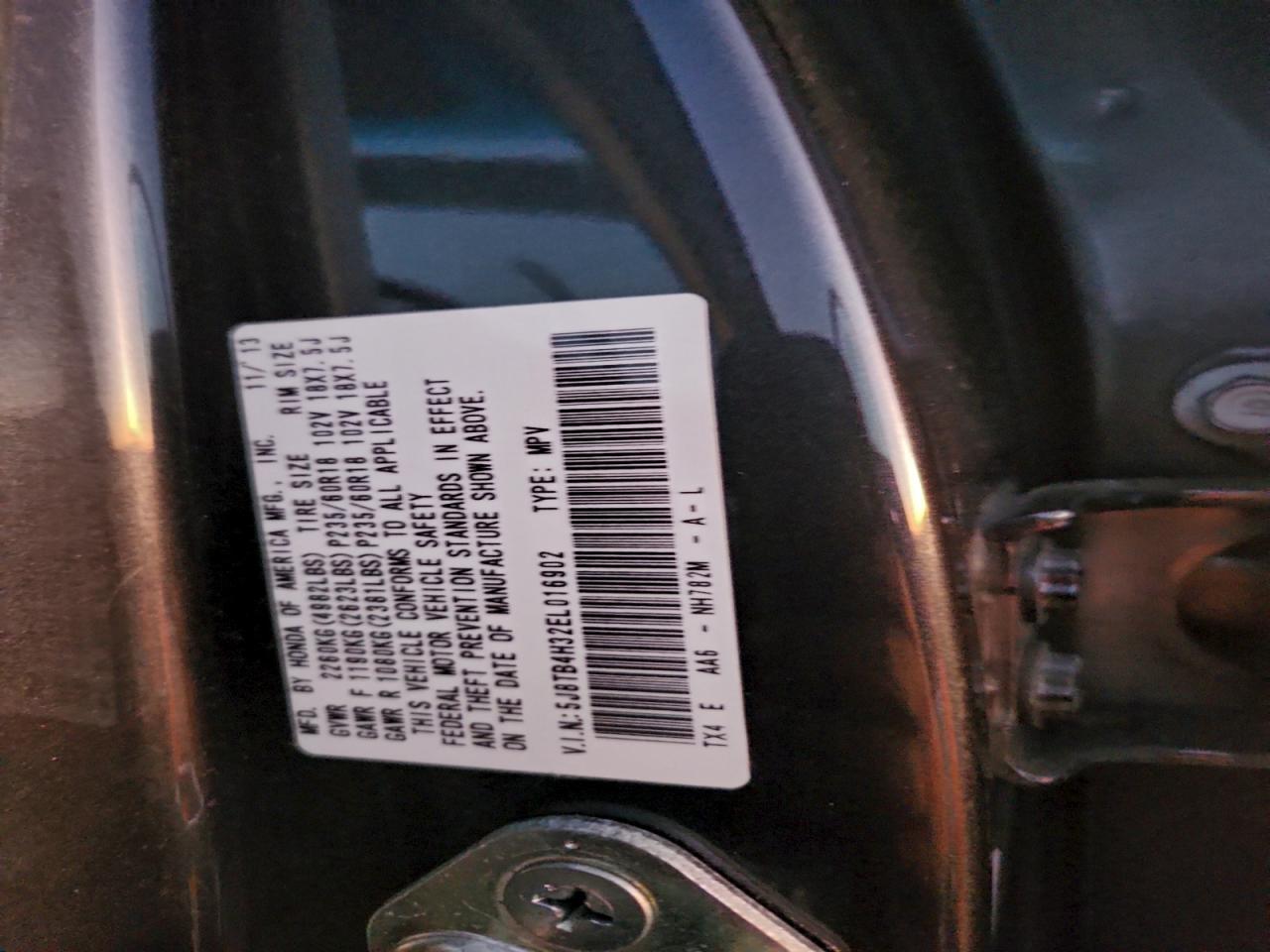 2014 Acura Rdx VIN: 5J8TB4H32EL016902 Lot: 95191525