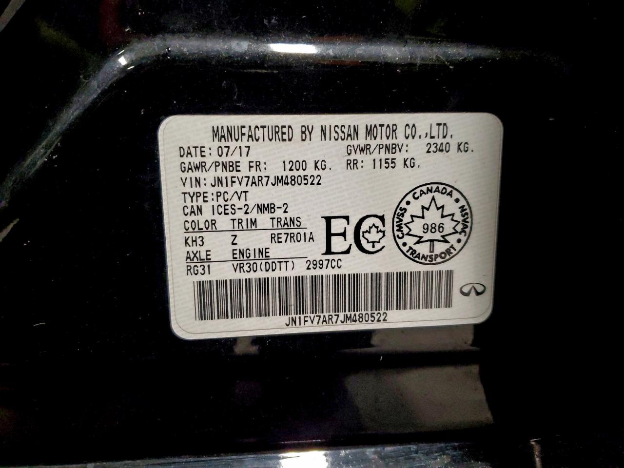 2018 Infiniti Q50 Red Sport 400 VIN: JN1FV7AR7JM480522 Lot: 94573485