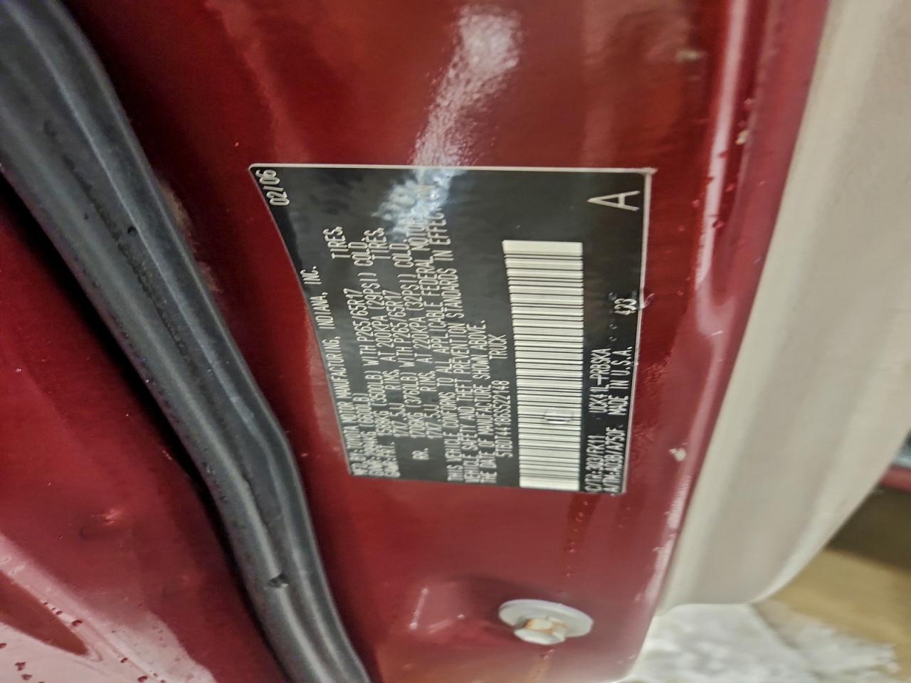 2006 Toyota Tundra Double Cab Sr5 VIN: 5TBDT44186S522148 Lot: 95337545