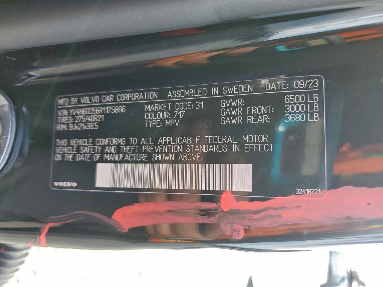 2024 Volvo Xc90 Plus VIN: YV4H60CE6R1175866 Lot: 95555525