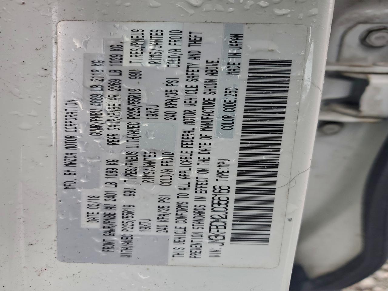 2018 Mazda Cx-5 Grand Touring VIN: JM3KFBDM2J0356166 Lot: 95740095