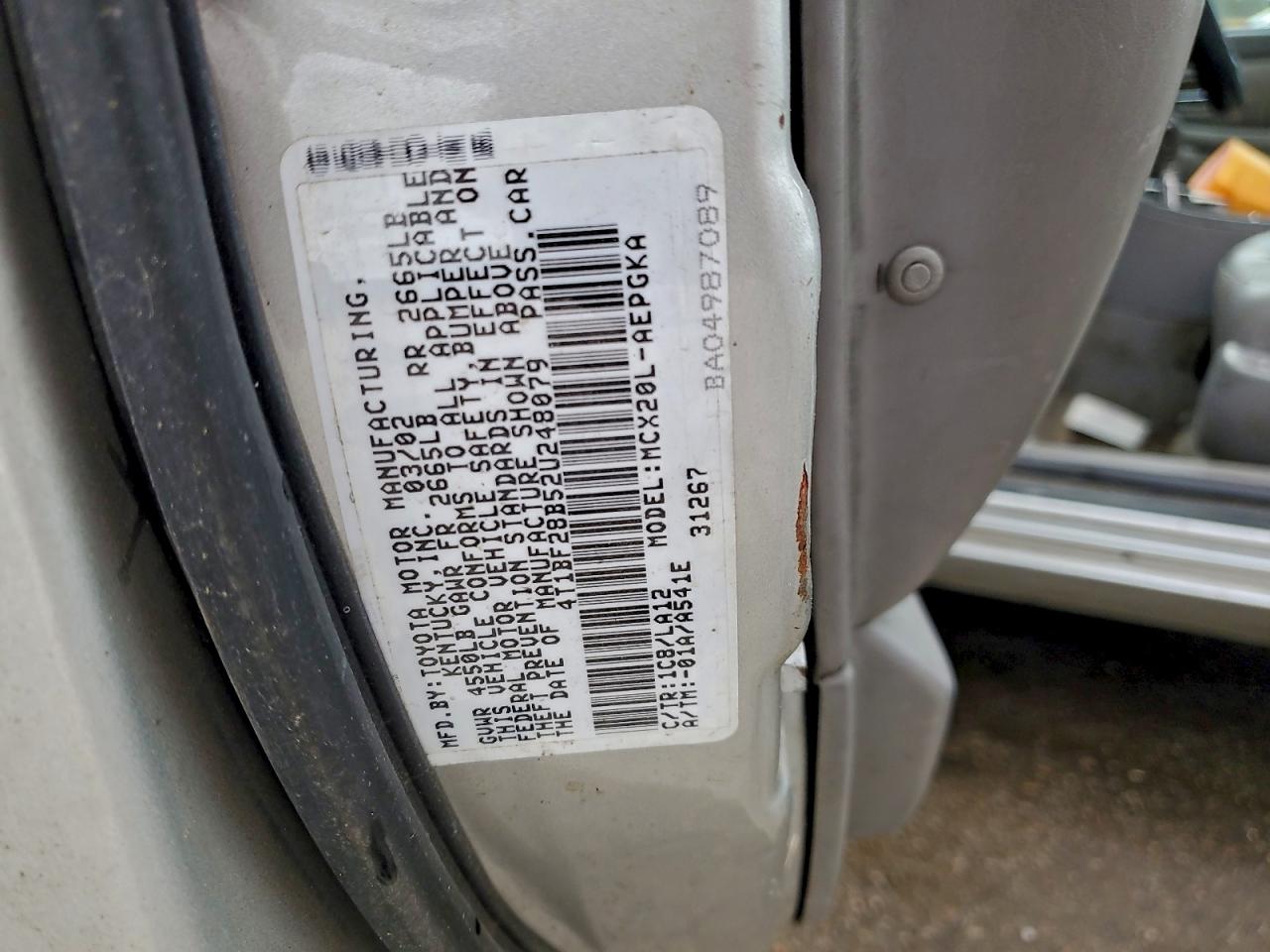 2002 Toyota Avalon Xl VIN: 4T1BF28B52U248079 Lot: 94406435