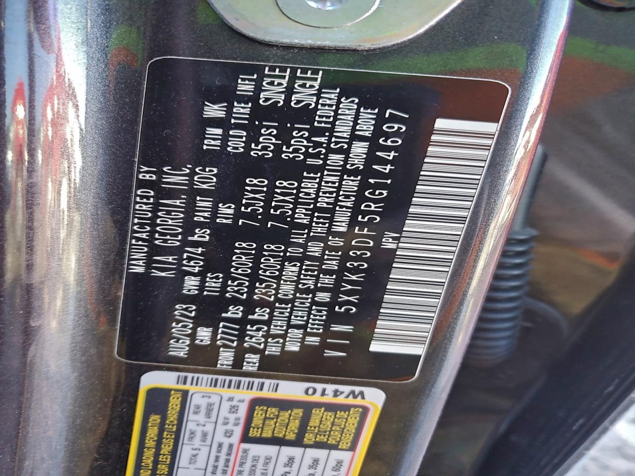 2024 Kia Sportage Ex VIN: 5XYK33DF5RG144697 Lot: 95468315