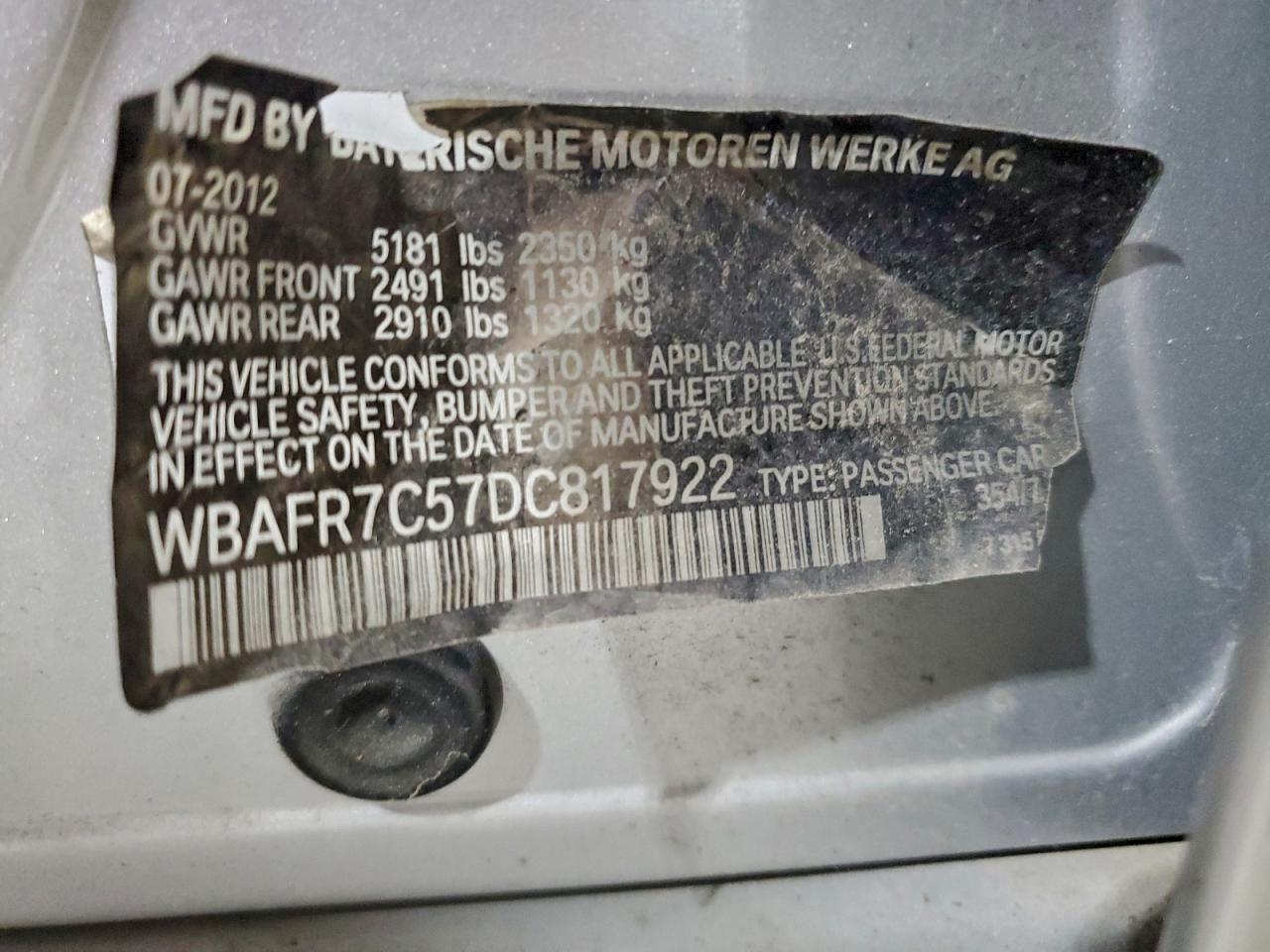 Фото: WBAFR7C57DC817922