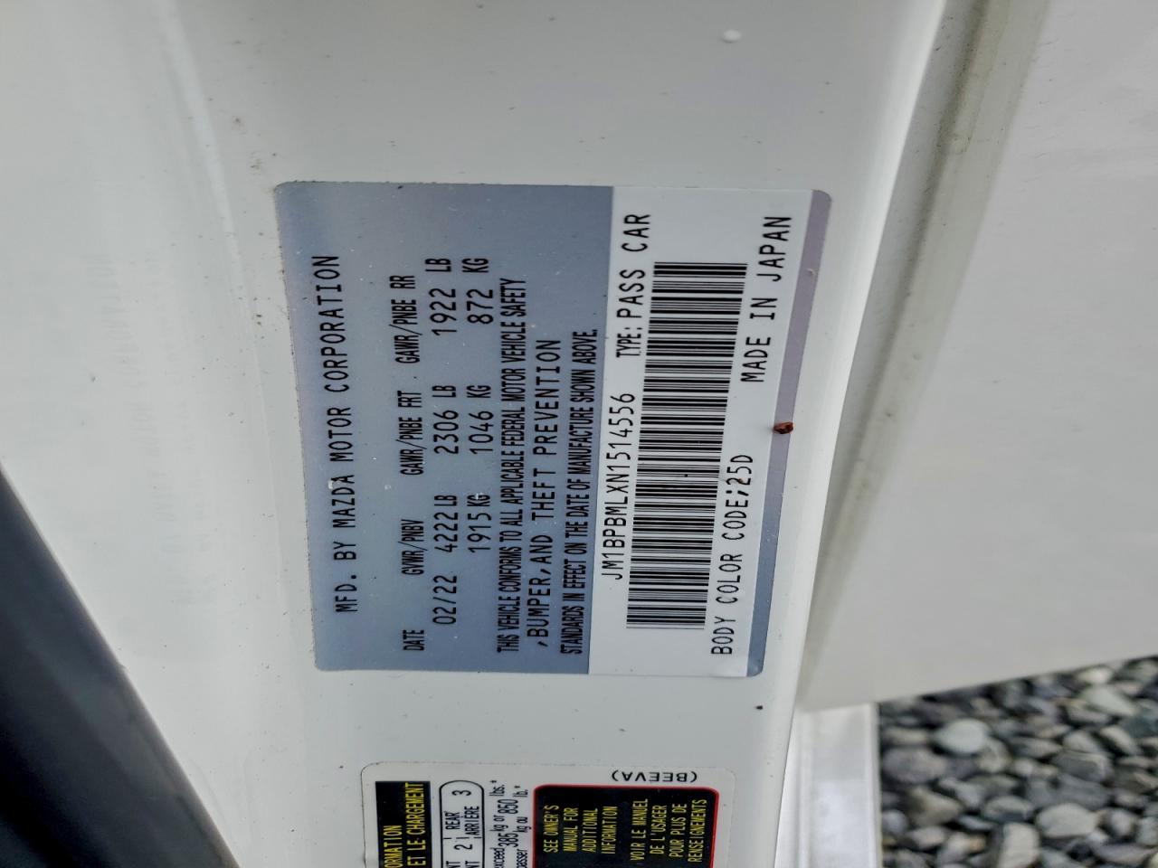 2022 Mazda 3 Premium VIN: JM1BPBMLXN1514556 Lot: 94951195