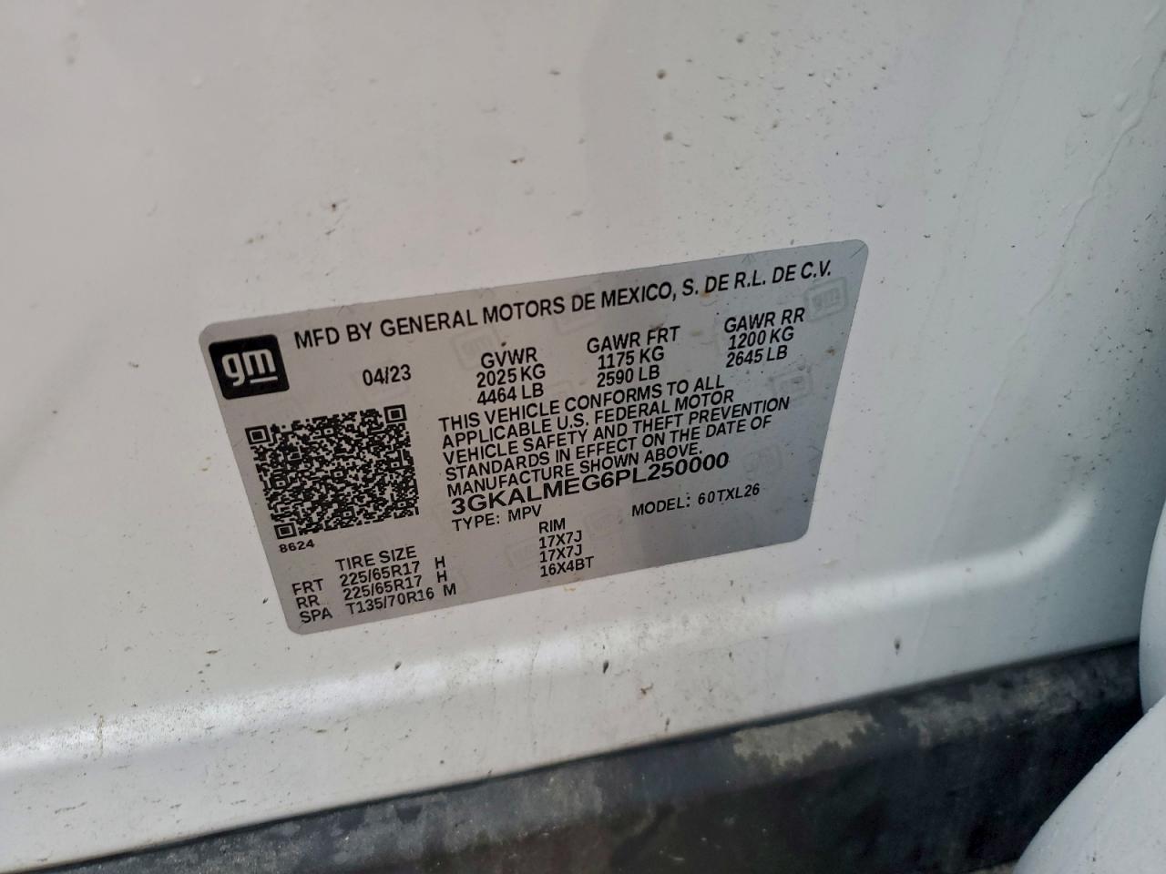 2023 GMC Terrain Sle VIN: 3GKALMEG6PL250000 Lot: 96906945