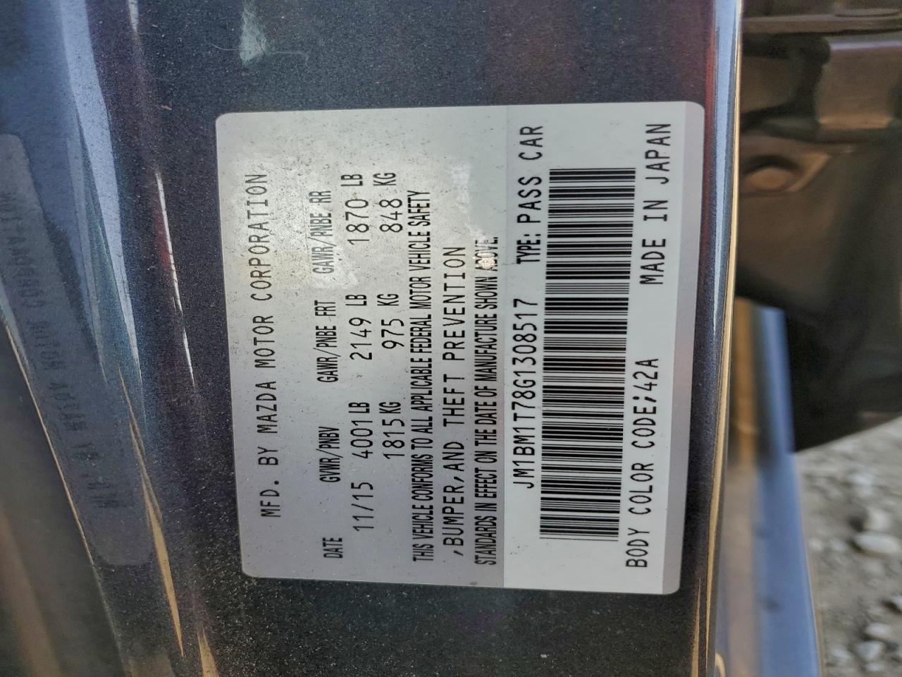 2016 Mazda 3 Sport VIN: JM1BM1T78G1308517 Lot: 94818465