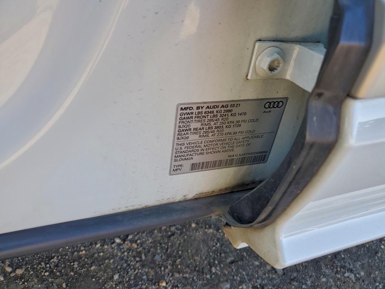 2021 Audi Q7 Premium Plus VIN: WA1LXAF7XMD035852 Lot: 95510275