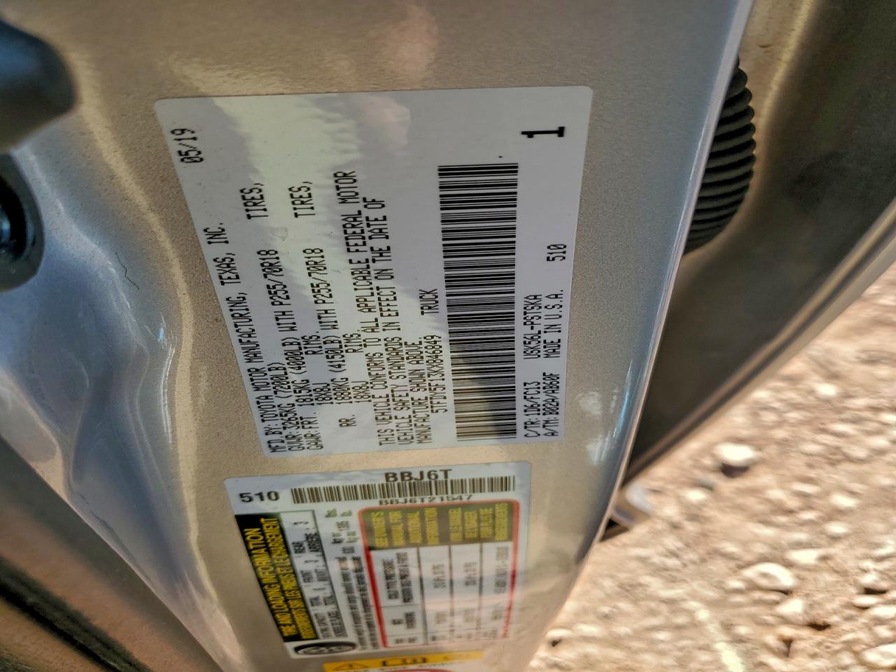 2019 Toyota Tundra Crewmax Sr5 VIN: 5TFDY5F13KX846849 Lot: 94804435