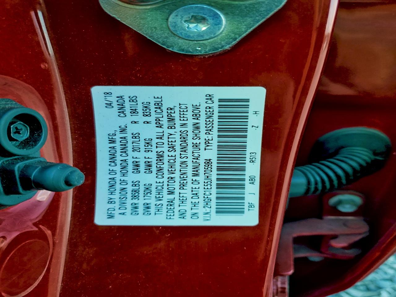 2018 Honda Civic Si VIN: 2HGFC1E55JH705984 Lot: 96682465