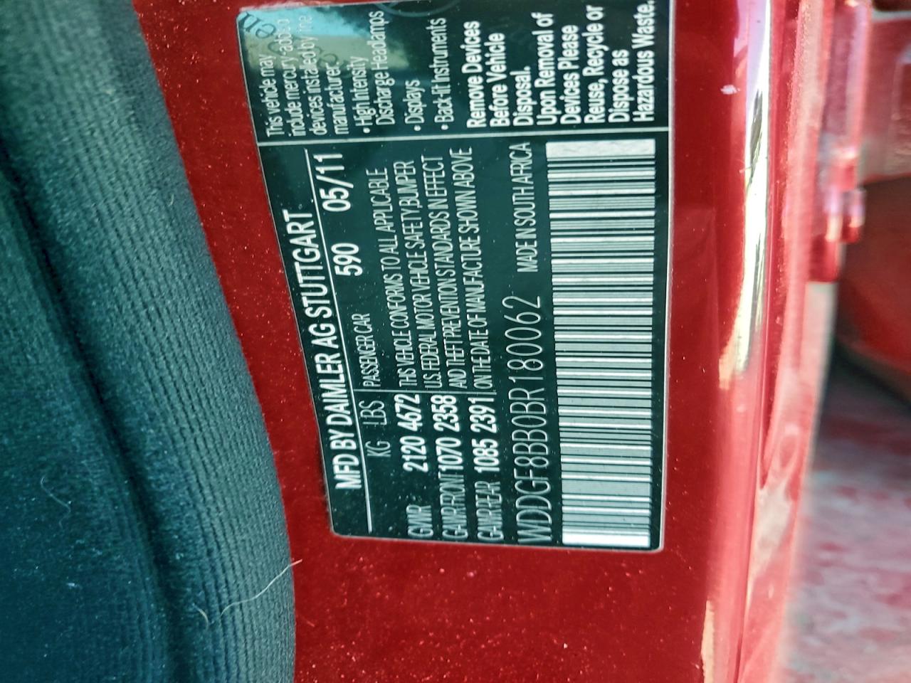 2011 Mercedes-Benz C 300 4Matic VIN: WDDGF8BB0BR180062 Lot: 95156715