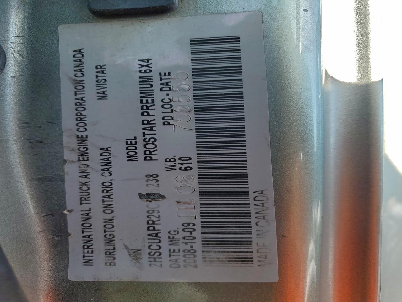 2009 International Prostar Premium VIN: 2HSCUAPR29C115238 Lot: 94908945