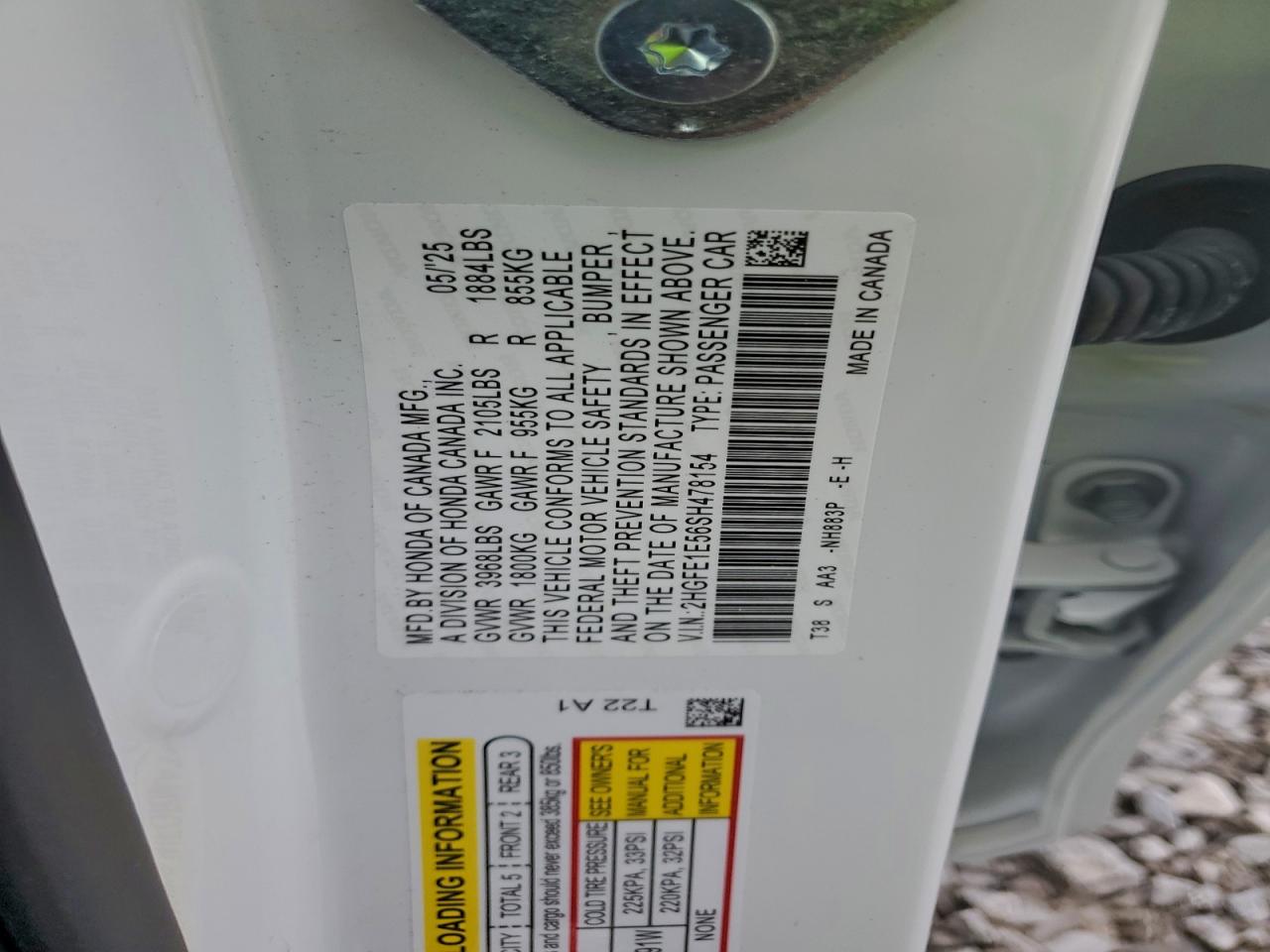 2025 Honda Civic Si VIN: 2HGFE1E56SH478154 Lot: 95837165